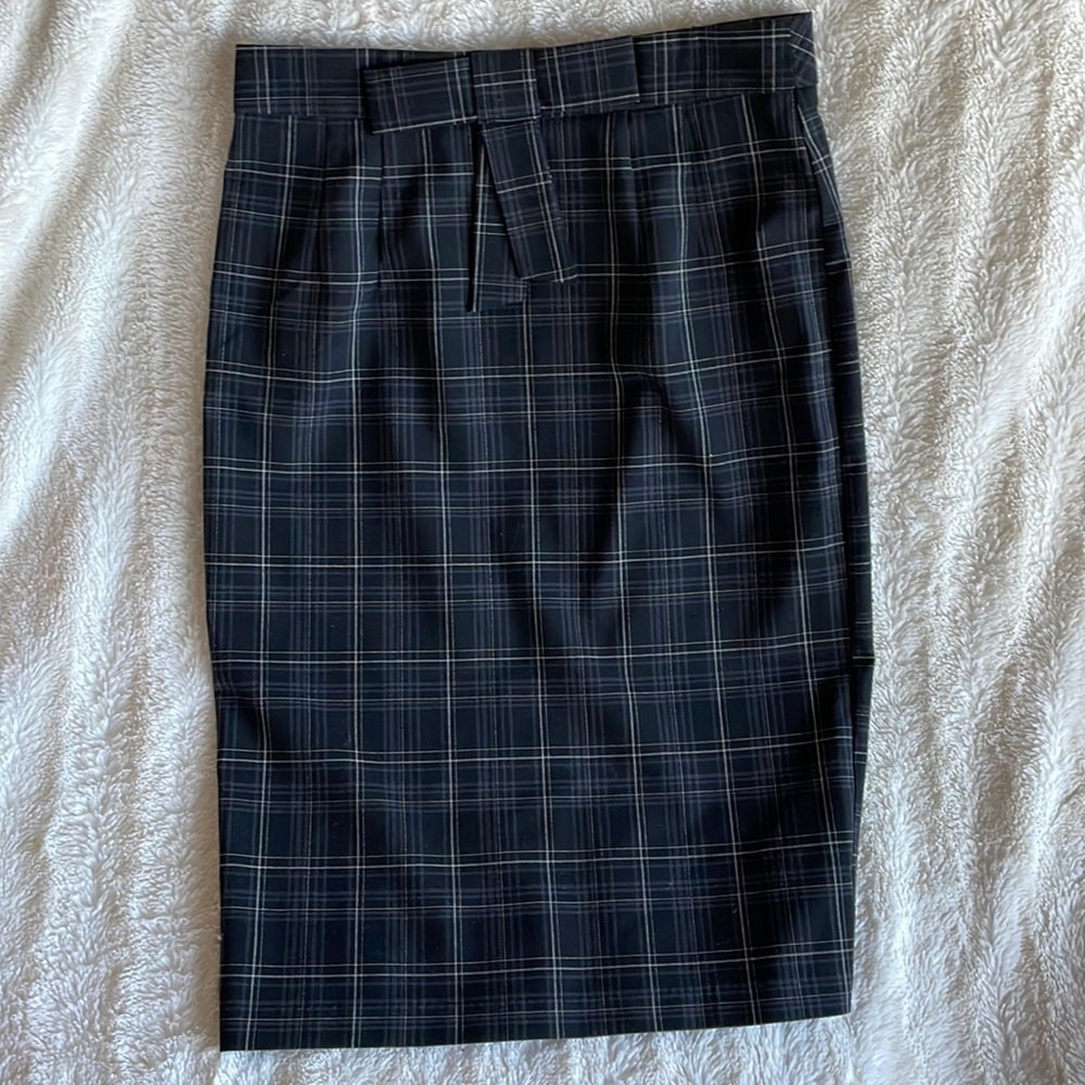 Plaid pencil skirt